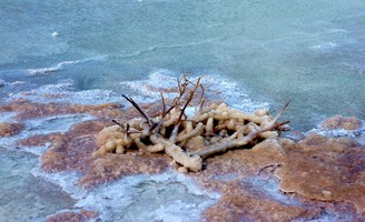 Кристаллы соли на озере Баскунчак
